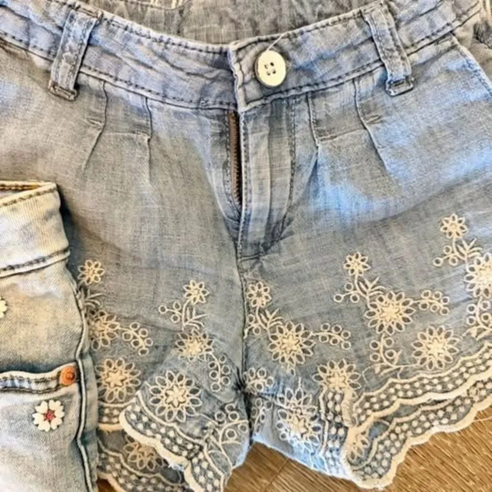 Lot of 5 Girls Shorts Old Navy Gap Cat & Jack Floral Denim & Cotton Size 7-8